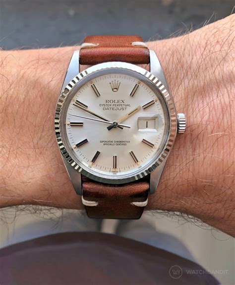 rolex datejust leather strap replica|vintage rolex with leather strap.